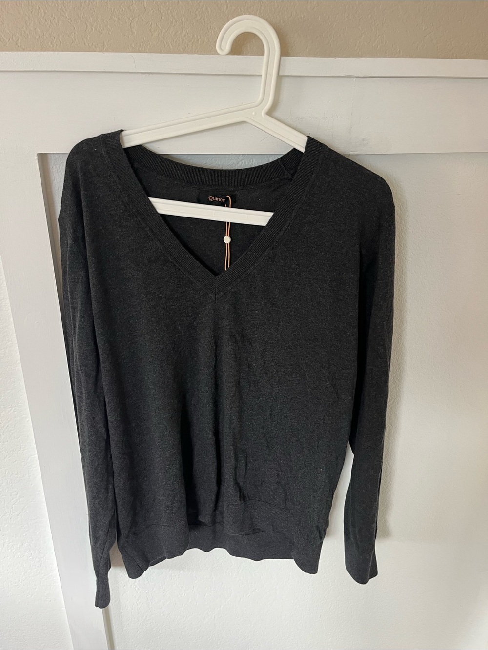 Quince Women's XL V-neck Organic Cotton Sweater NWT